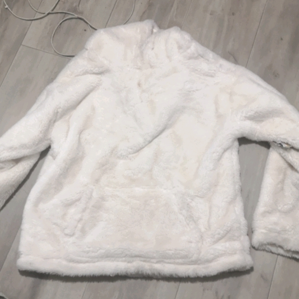 White fluffy sweater